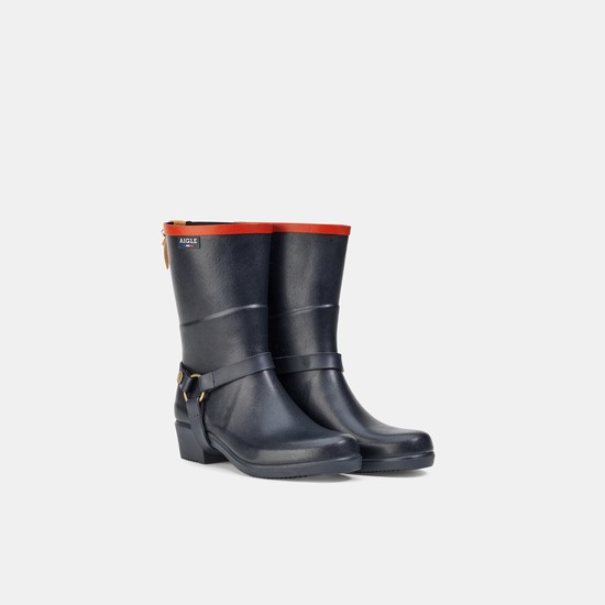 Aigle The Equestrian-inspired Heeled Rain Boots Women Black ZA-24031